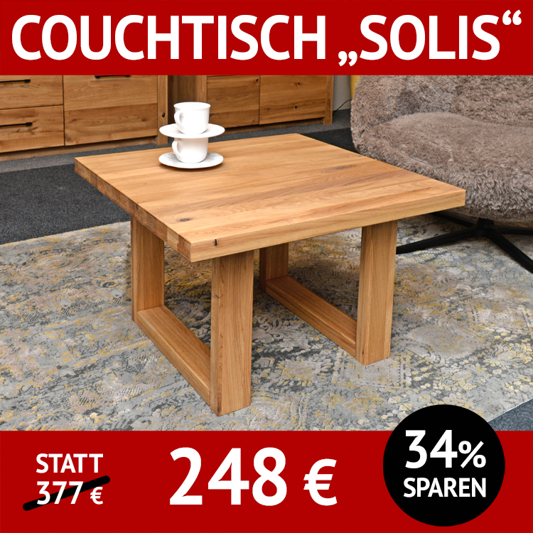 Couchtisch SOLIS, Wildeiche massiv