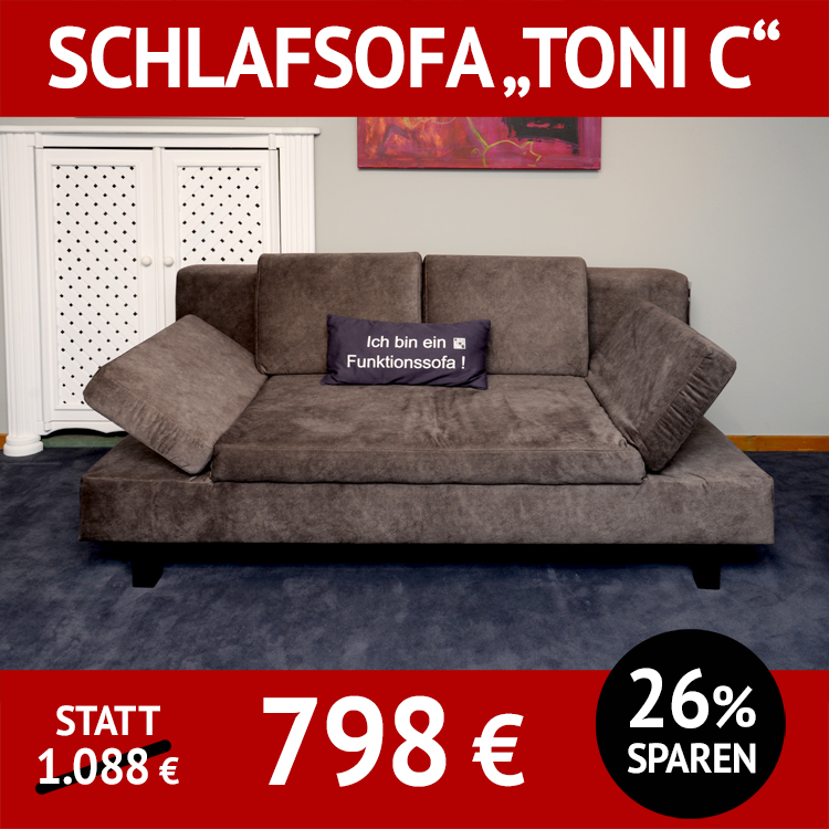 Sofa Querschläfer TONI C mit 2 verstellbaren Armteilen