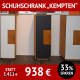 Garderobe KEMPTEN, Schuhschrank, Wildeiche, Glas anthrazit