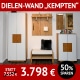 Garderobe KEMPTEN, komplette, 5-teilige Dielenmöblierung, Türen in mattem Weißglas mit Hirnholzapplikation, Wildeiche massiv