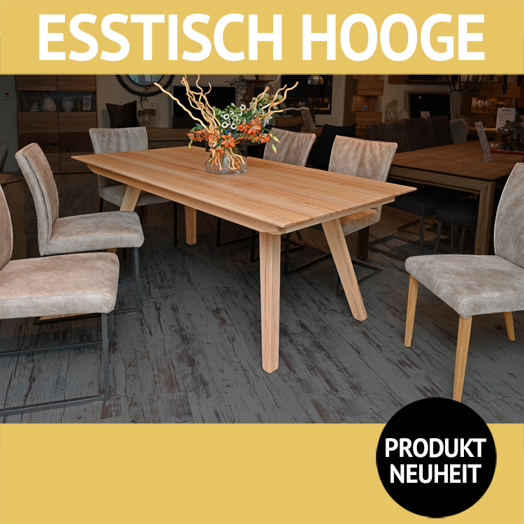 Esstisch mit Funktion HOOGE, Kernbuche massiv,
