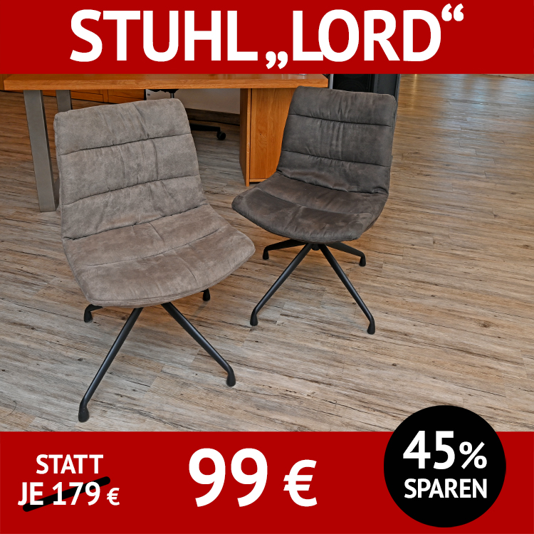 Stuhl LORD, drehbar, Mikrofaser-Bezug, anthrazit oder taupe