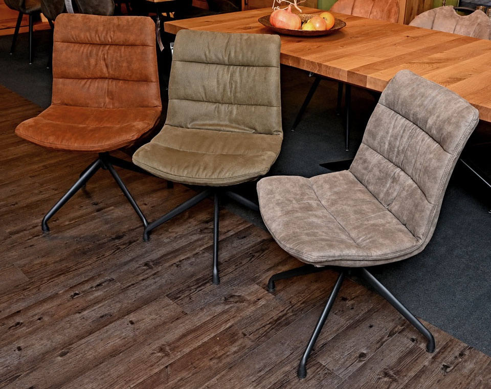 Stuhl LORD, drehbar, Mikrofaser-Bezug, cognac, oliv oder taupe Stuhl LORD, drehbar, Mikrofaser-Bezug, cognac, oliv oder taupe