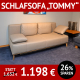 Sofa und Querschläfer TOMMY, Schlafsofa mit 150 cm Liegefläche, Bettkasten