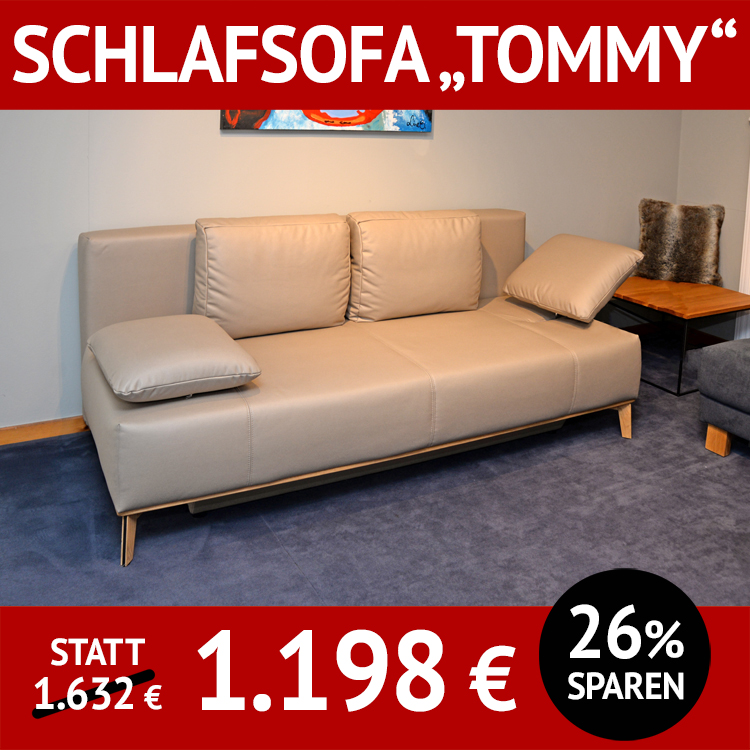 Sofa und Querschläfer TOMMY, Schlafsofa mit 150 cm Liegefläche, Bettkasten