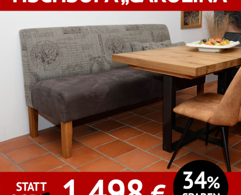 Sofa-Bank CAROLINA, 2-farbig bezogen 178 cm breit