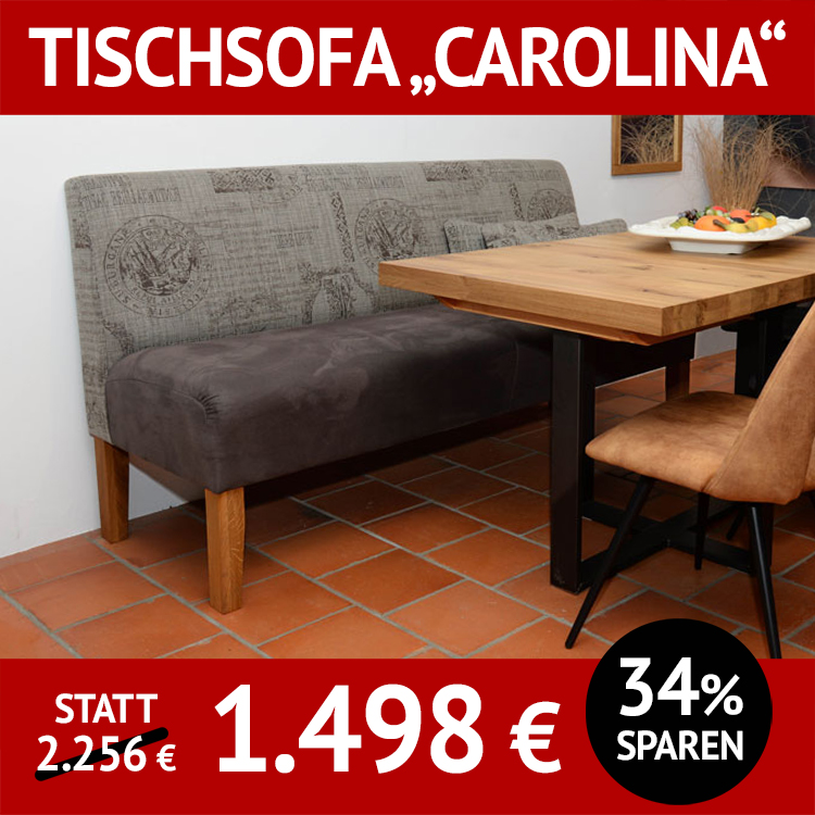 Sofa-Bank CAROLINA, 2-farbig bezogen 178 cm breit