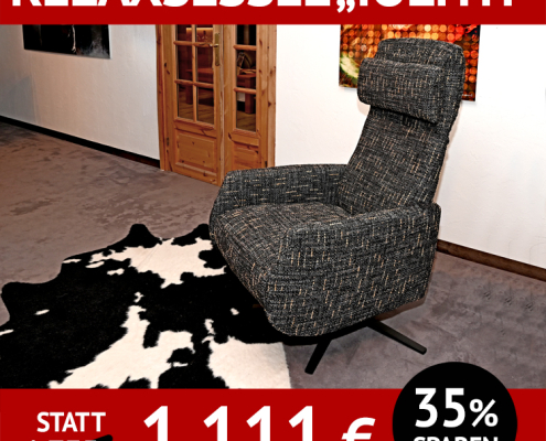 Relax-Sessel IOLITH hat ein hochstellbares Kopfteil