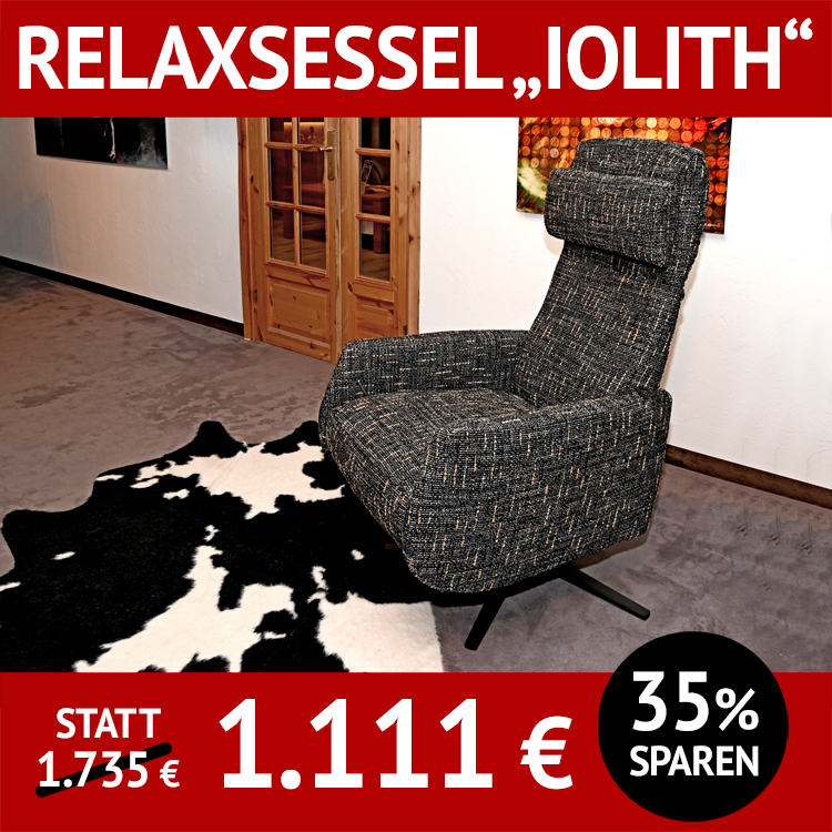Relax-Sessel IOLITH hat ein hochstellbares Kopfteil
