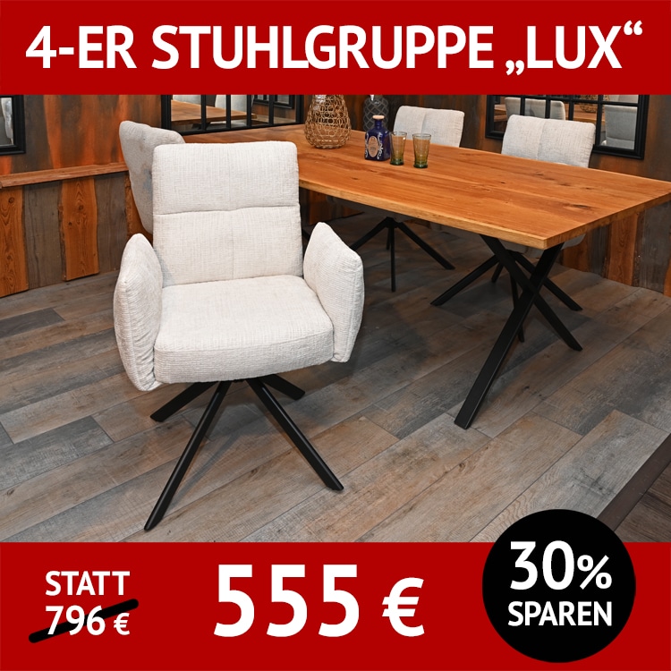 Stuhl LUX als 4-er Stuhlgruppe, drehbares Untergestell