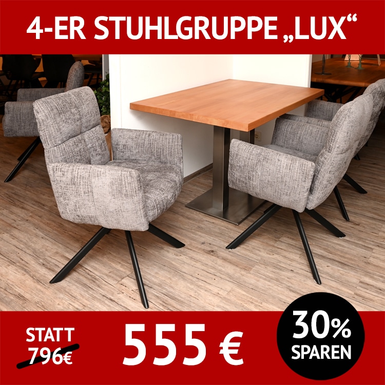 Stuhl LUX als 4-er Stuhlgruppe, drehbares Untergestell
